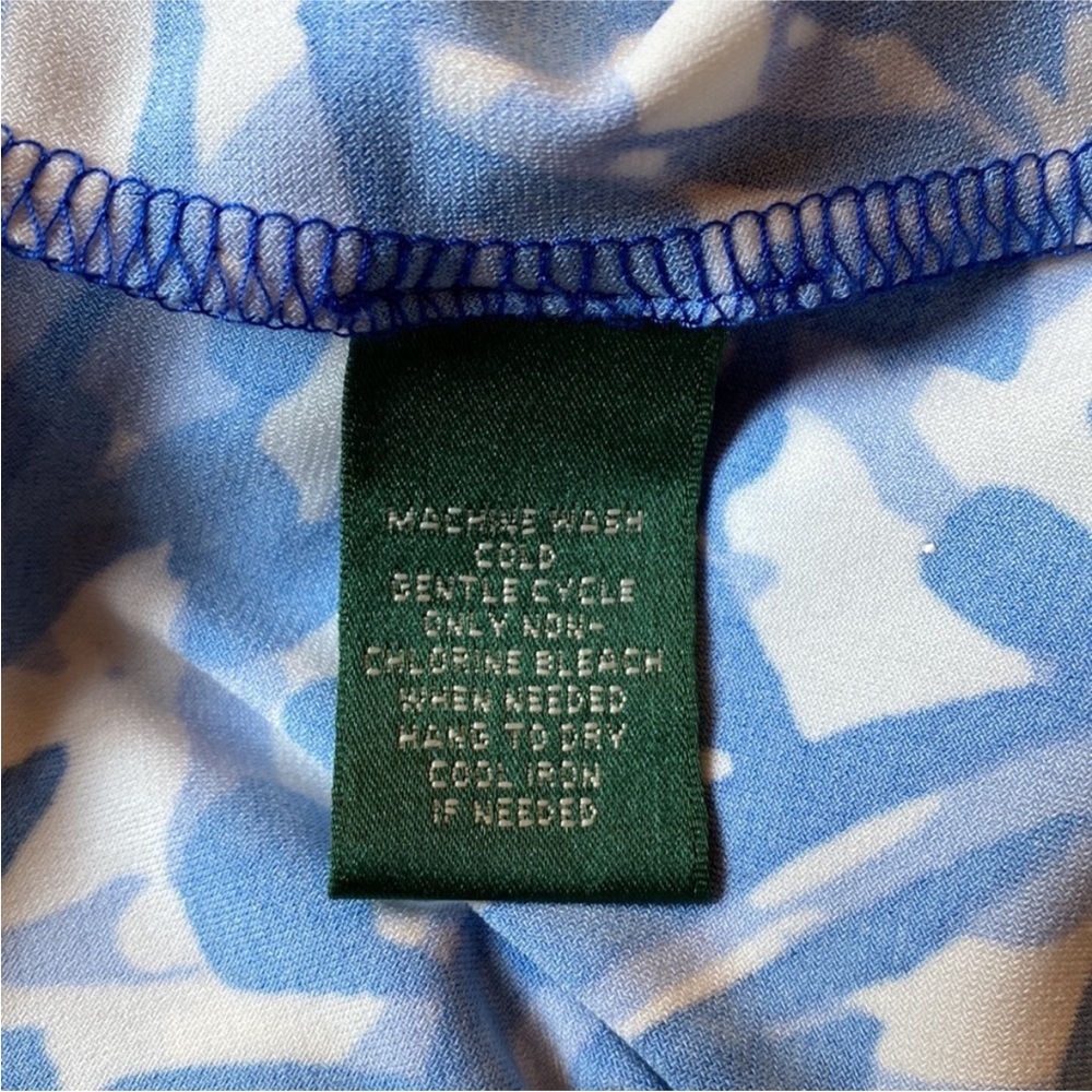 Lauren Ralph Lauren Blue & White Print Fit & Flare Dress Size 6 NWOT - Picture 8 of 9